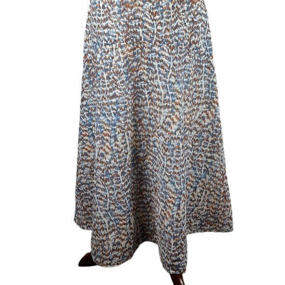 THEORY PRINTED CUT-OUT SLEEVELESS MIDI DRESS IN BLUE MULTI NWT WOMEN'S SIZE 8 - Picture 4 of 16